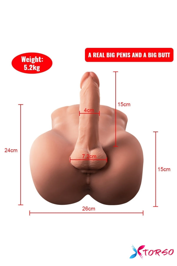 Yeloly 15cm/6in Male TPR Big Ass Masturbator